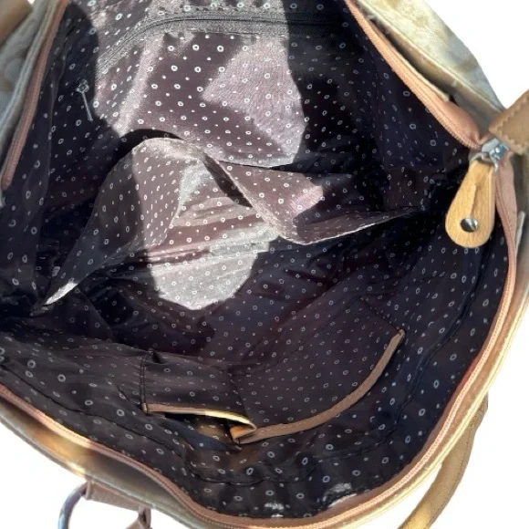 Guess G-logo Beige and Tan Shoulder Bag Double Strap - Picture 6 of 12